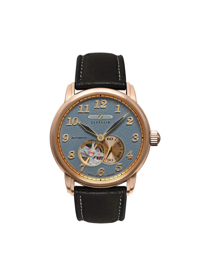 Automatik-Herrenuhr mit offenem Uhrwerk von Zeppelin 