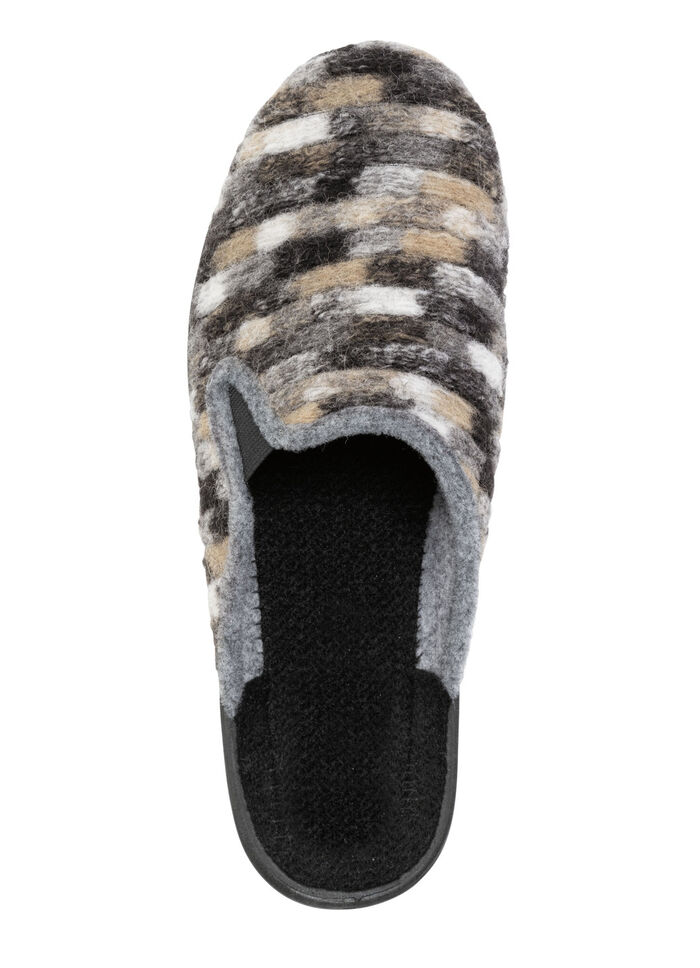 Pantoffel aus gemustertem Textilmaterial GRAU-MULTICOLOR