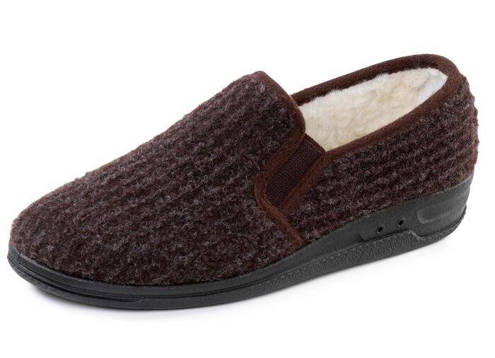 Gef&uuml;tterte Herren-Hausschuhe, mit Schurwolle 