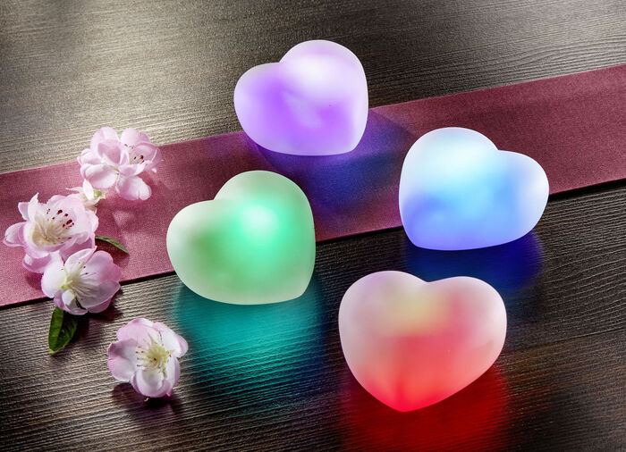 LED-Herzen, 4er-Set, mit Farbwechsel 