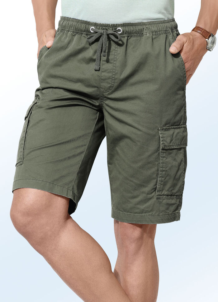 Bermudas mit Cargotaschen in 3 Farben KHAKI