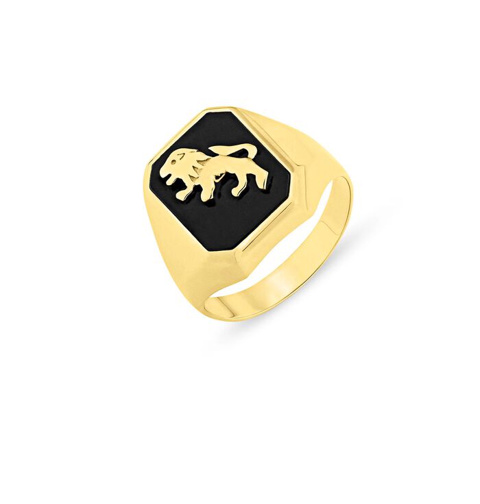 Stilvoller Herrenring mit echt Onyx 