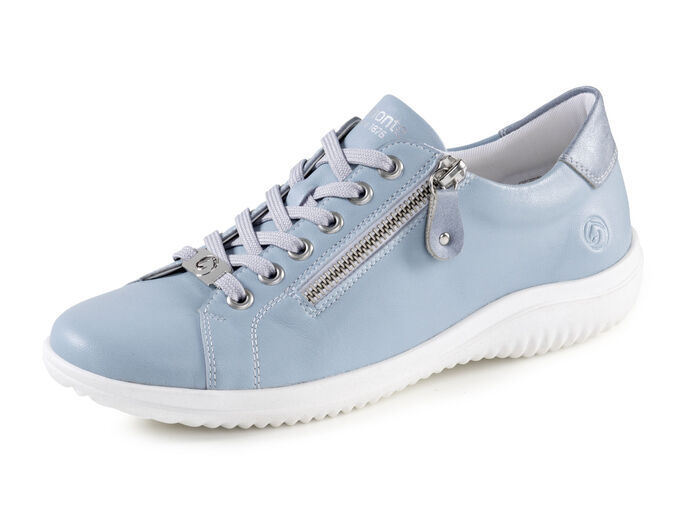Remonte Schnürschuh mit metallisch geprägtem Einsatz HELLBLAU