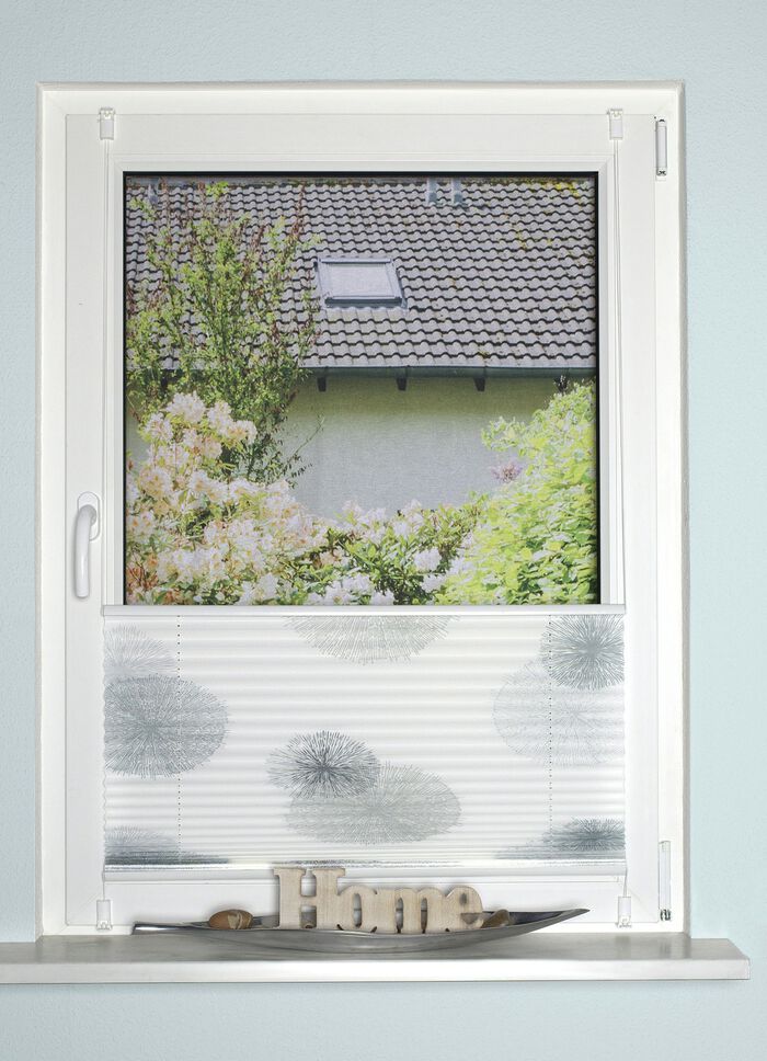 Plissee-Rollos ohne Bohren und Schrauben GRAU-STEINGRAU