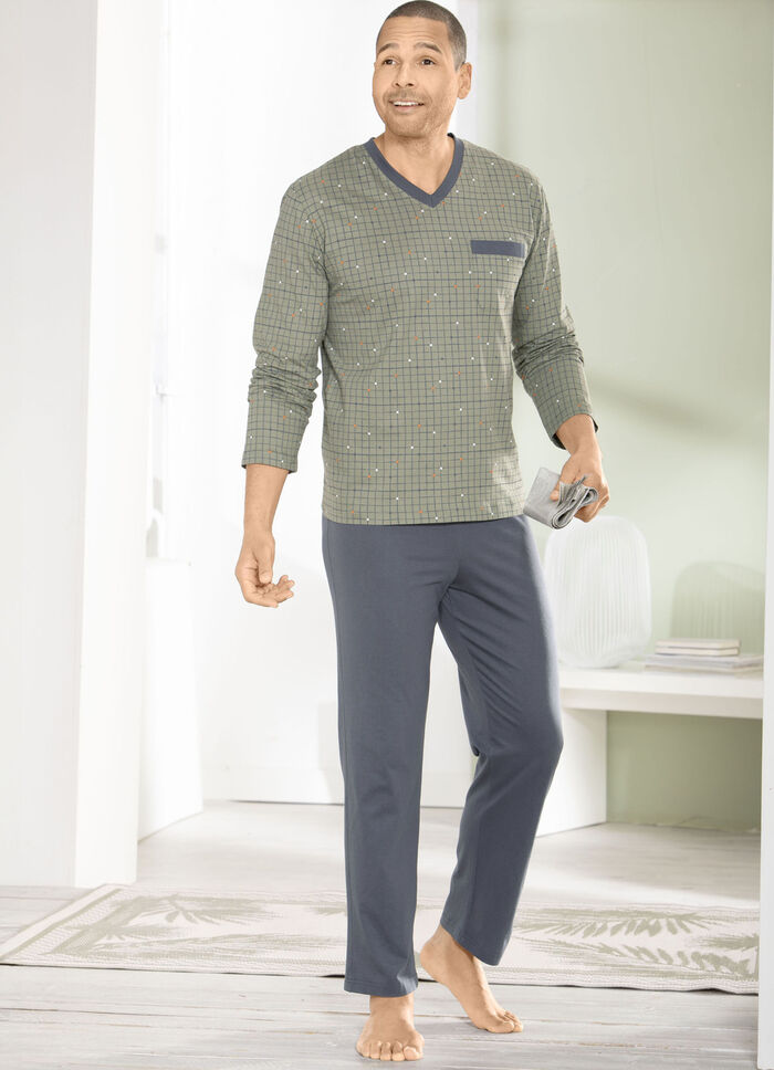 Zweierpack Schlafanzüge mit V-Ausschnitt und offenen Abschlüssen  