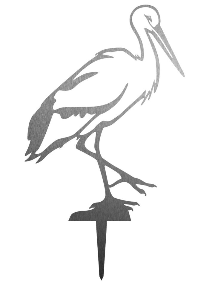 Gartenstecker Storch aus Spezialstahl 