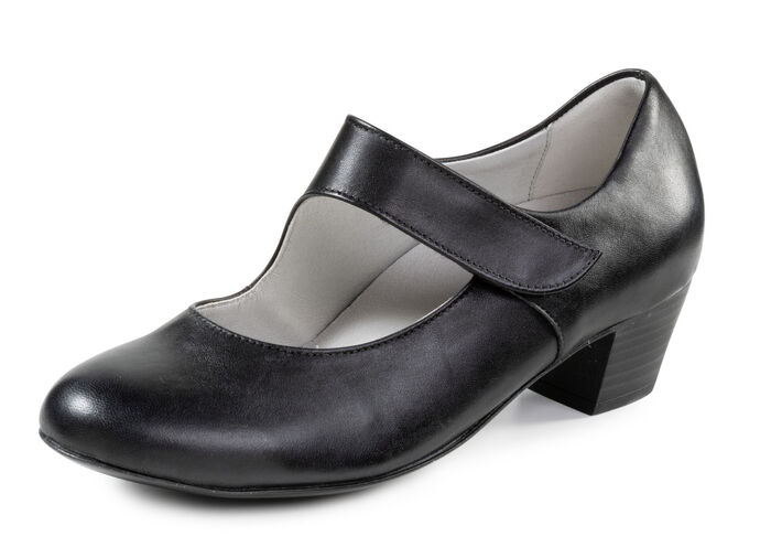 Waldläufer, elegante Damen-Pumps, Weite H, mit herausnehmbarem Fußbett SCHWARZ