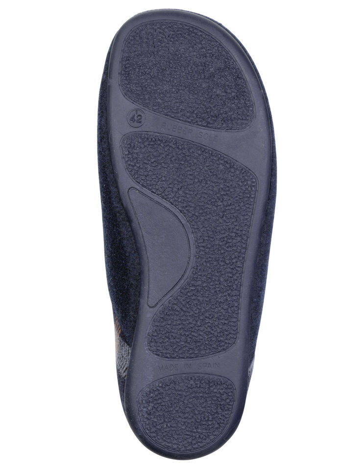 Klassische Herren-Hausschuhe, mit herausnehmbarem Fußbett BLAU-CAMEL