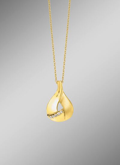 Vergoldeter Anh&auml;nger mit Zirkonia  