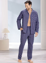 Comte-Schlafanzug aus Webware, mit durchgekn&ouml;pftem Oberteil 