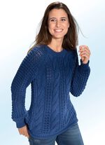 Pullover in Strick- und Mustermix MARINE