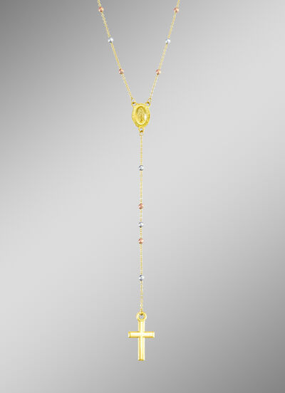 Kreuz-Halskette in Tricolor 