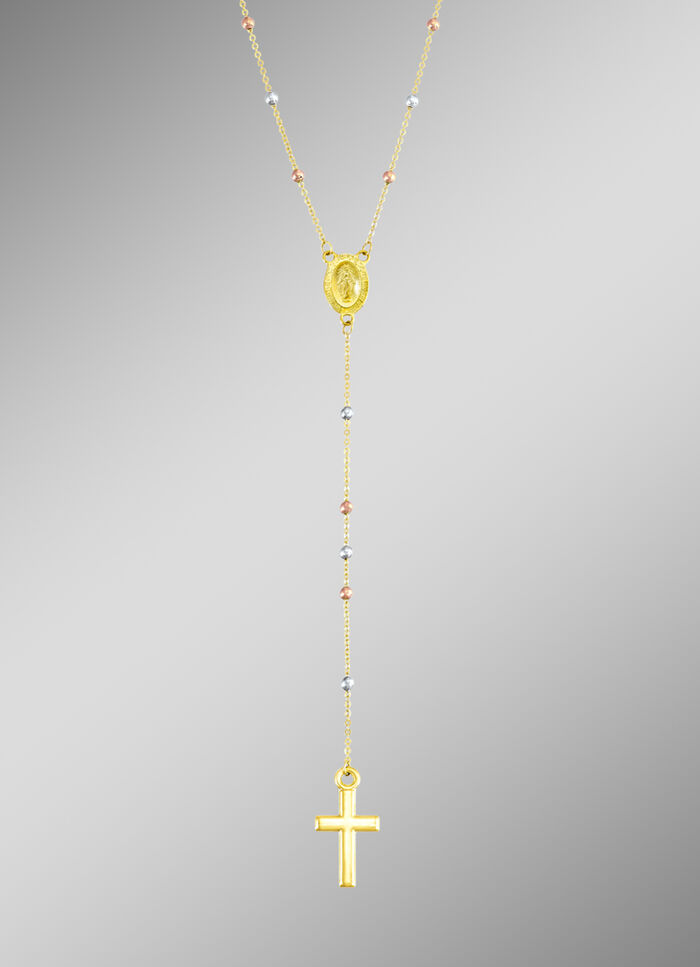 Kreuz-Halskette in Tricolor 
