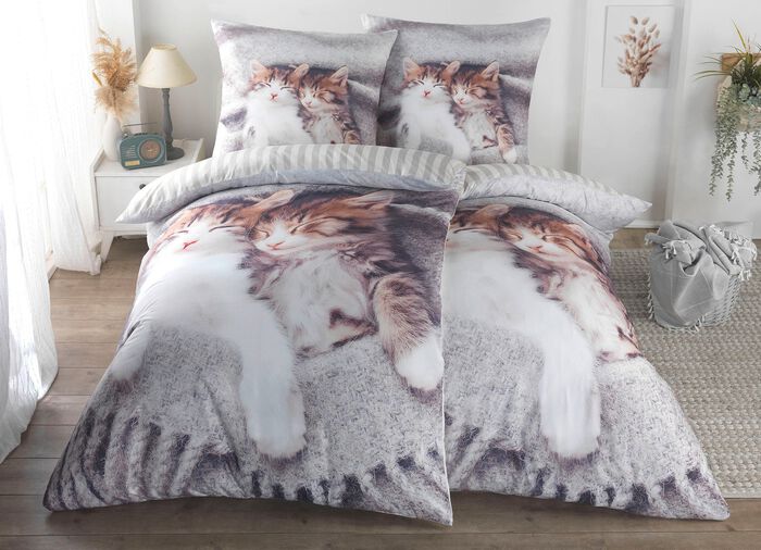 Microfaser-Bettwäsche-Garnitur mit Reißverschluss 