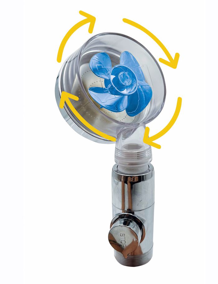 Duschkopf Aquadon EcoTornado mit genialem Turbinen-Effekt 