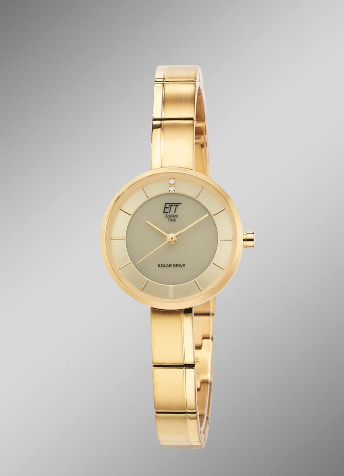 ETT-Solar-Damenuhr mit Edelstahlbandgeh&auml;use 