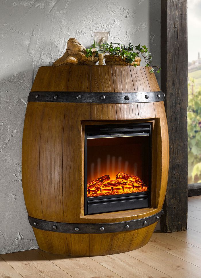 Elektrischer Kamin im Weinfassdesign 