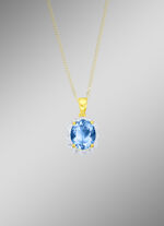 Massiver Anh&auml;nger mit Blautopas und Diamanten 