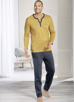 Schlafanzug mit Knopfleiste und offenen Abschlüssen 