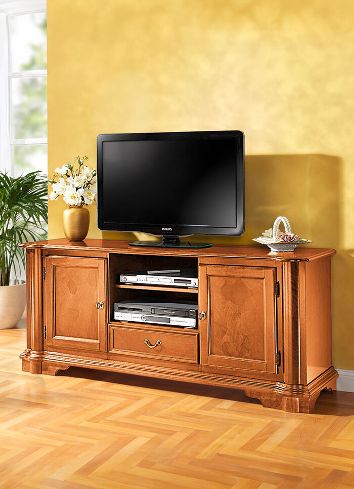 TV-Longboard mit echtem Wurzelholzfurnier KIRSCHBAUM