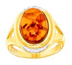 Edler Damenring mit echt Bernstein 