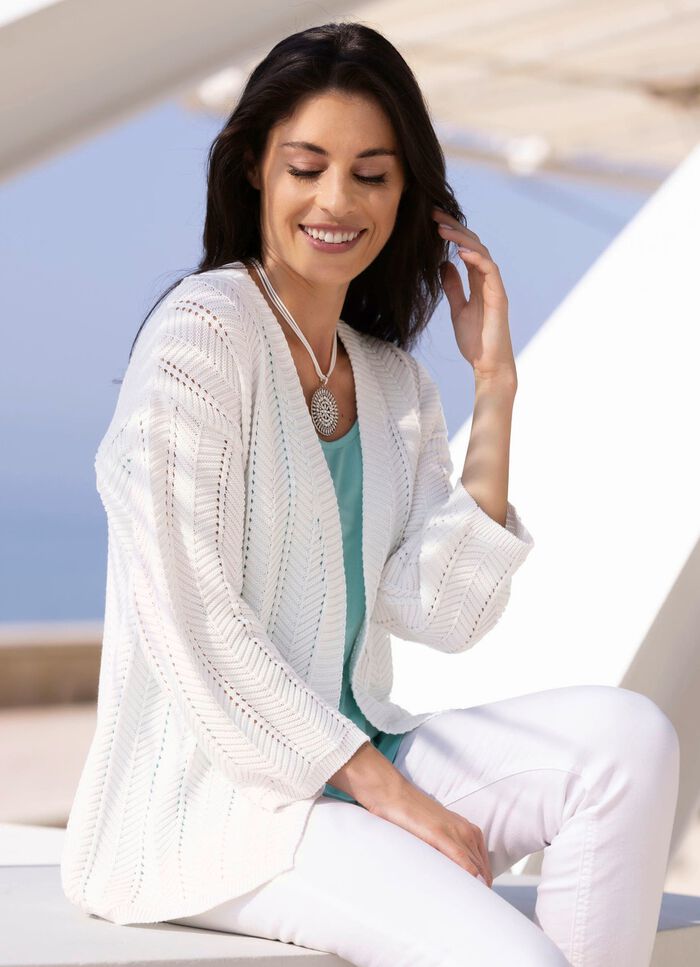 Strickjacke mit Ajourdessin 