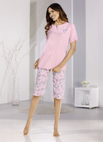 Zweierpack Schlafanzüge mit kurzen Ärmeln und wadenlanger Hose 