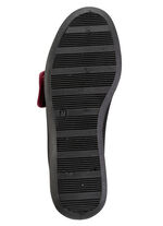 Klettschuh mit hübscher Bordüre SCHWARZ-BORDEAUX