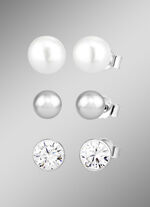 Elegantes Ohrstecker-Set aus Silber, 3 Paar 