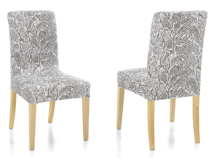 Pflegeleichte Stretchbezüge in Schlangenoptik GRAU