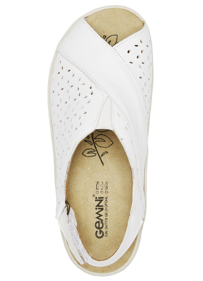 Gemini Sandale aus luftig perforiertem Rind-Nappaleder WEISS