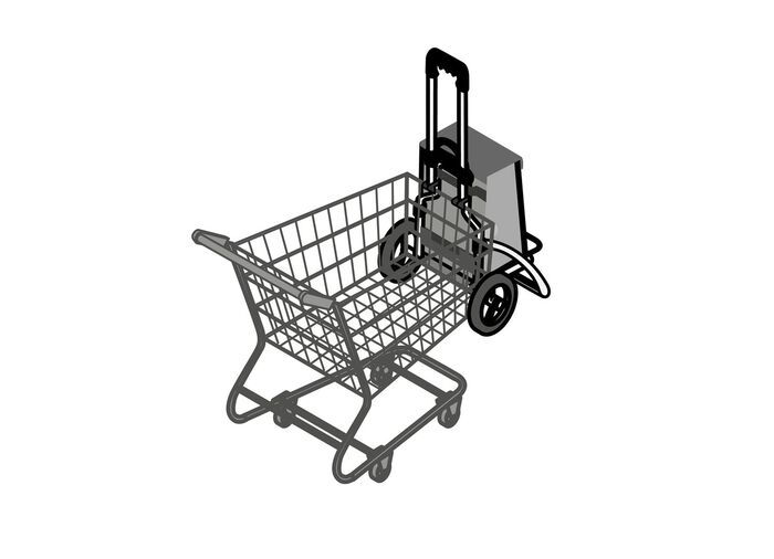 Leichter und leiser Einkaufsroller Royal Shopper GRAU