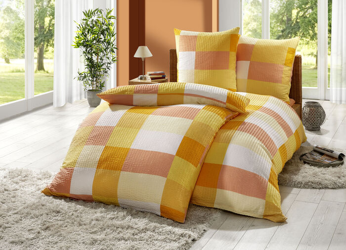 Microfaser-Seersucker Bettw&auml;sche-Garnitur TERRA