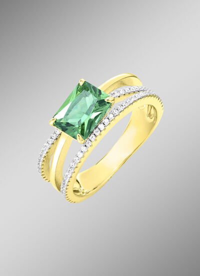 Vergoldeter Damenring mit Zirkonia 