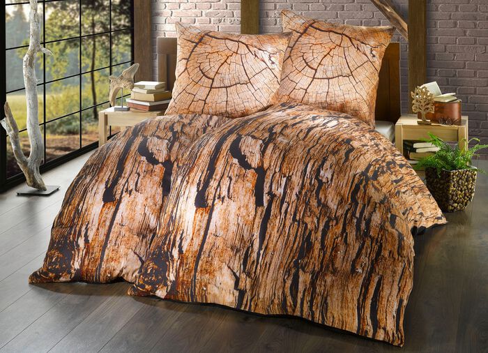 Satin Bettw&auml;sche-Garnitur mit Rei&szlig;verschluss 