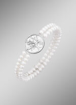 Elastisches 2-reihiges Armband mit Süßwasser-Zuchtperlen 