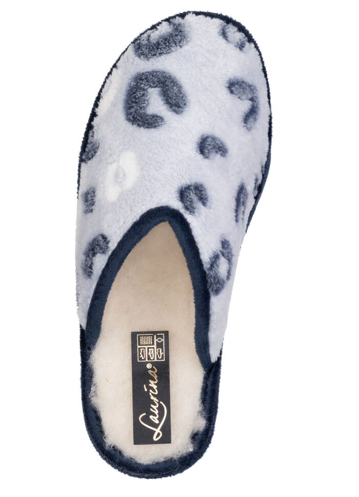 Laurina, gefütterte Damen-Hausschuhe, mit Schurwolle BLAU