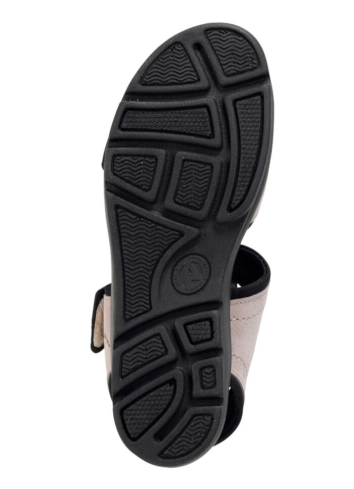 ELENA EDEN Sandale aus weichem Nubukleder und schwarzem Elastikmaterial BEIGE