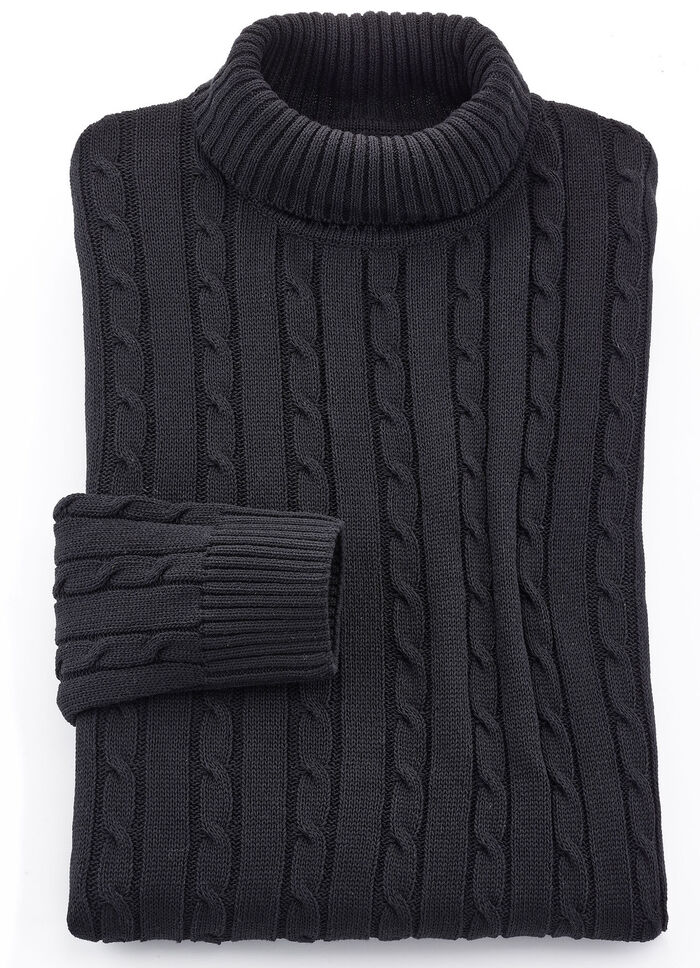 Rollkragenpullover in 5 Farben SCHWARZ