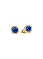 Strahlende Eleganz: Ohrstecker mit echt Saphir und 36 Brillanten 