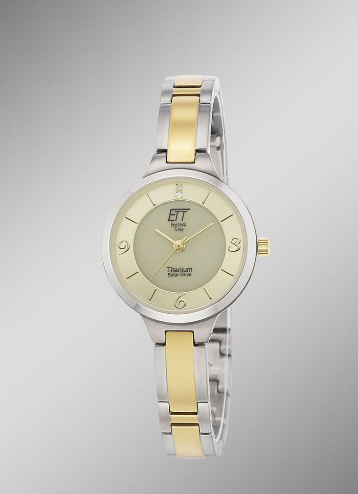 ETT-Solar-Damenuhr mit Titanbandgehäuse 