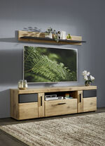 TV-Longboard mit anthrazitfarbenen Elementen 