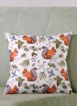 Herbstlicher Kissenbezug mit Eichhörnchen-Motiv 