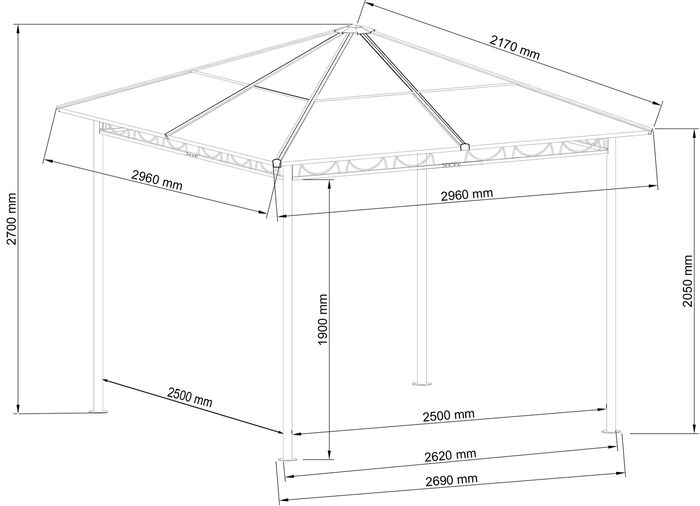 Stilvoller Hardtop-Pavillon 