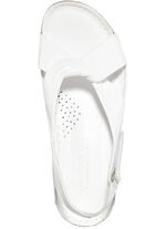 Gemini, bequeme Damen-Sandalen, Weite G, mit Gummizug WEISS