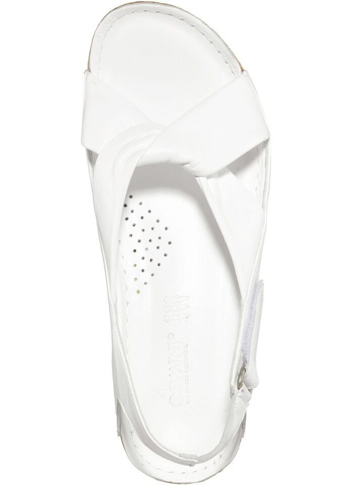 Gemini, bequeme Damen-Sandalen, Weite G, mit Gummizug WEISS