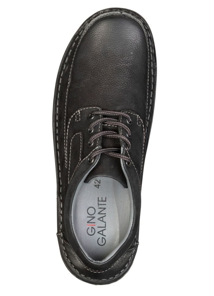 GINO GALANTE, klassische Herren-Schn&uuml;rschuhe, mit herausnehmbarem Fu&szlig;bett SCHWARZ