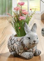 Grasbund in Topf aus Magnesia ROSA-GR&Uuml;N