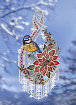 Hochwertiges Fensterbild aus Plauener Spitze 