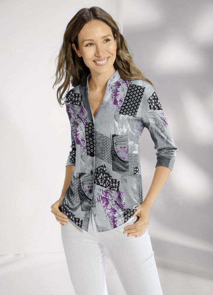 Shirtbluse mit Knopfleiste 